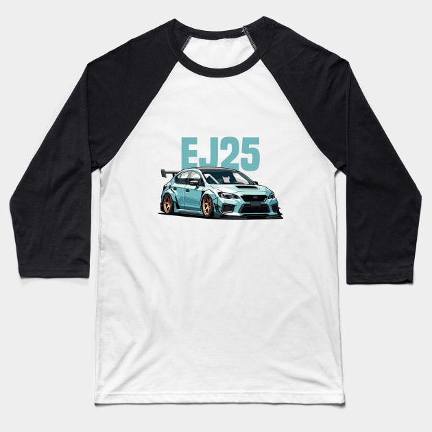 Subaru WRX STI Car Art - Impreza EJ25 Widebody Modified JDM Car Baseball T-Shirt by JDM-Rey